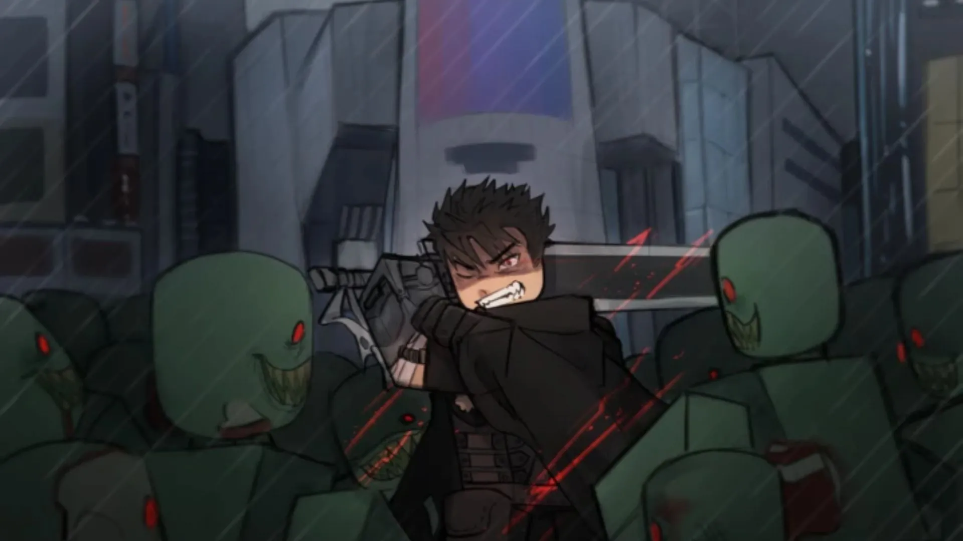 Minh họa nhân vật và bối cảnh Blade X Zombies, gợi nhắc đến việc săn mã qua các sự kiện trong game