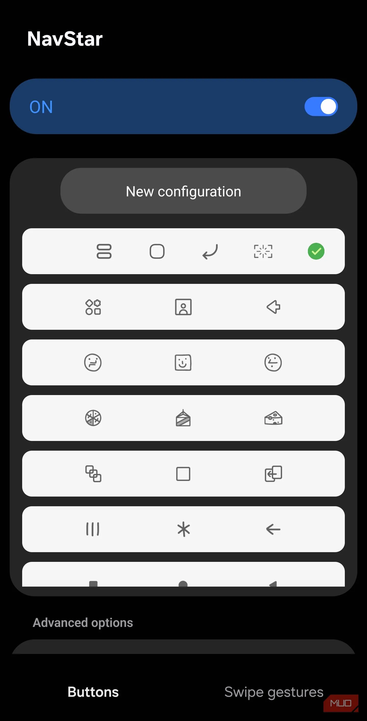 NavStar settings screen showing new configuration options.