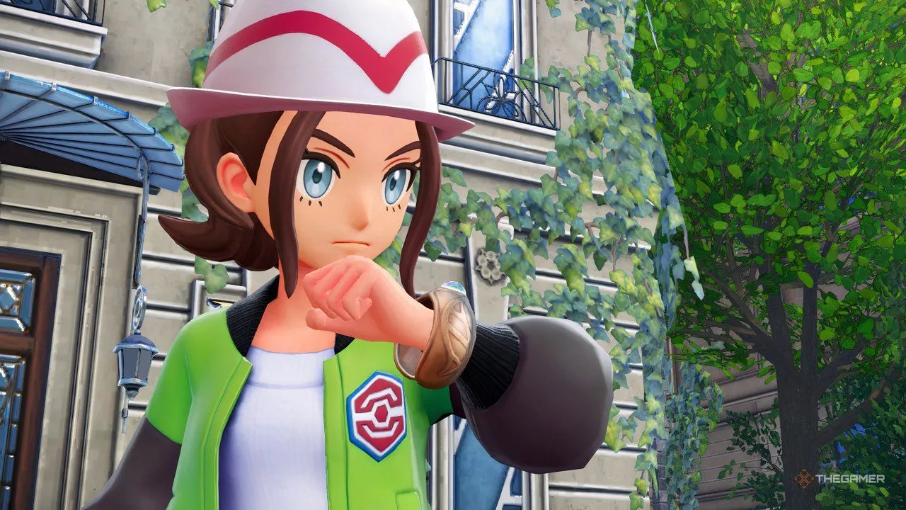 Nhân vật chính khoe Mega Bracelet trong Pokemon Legends: Z-A, biểu tượng hệ thống chiến đấu và tiến trình Z-A Royale