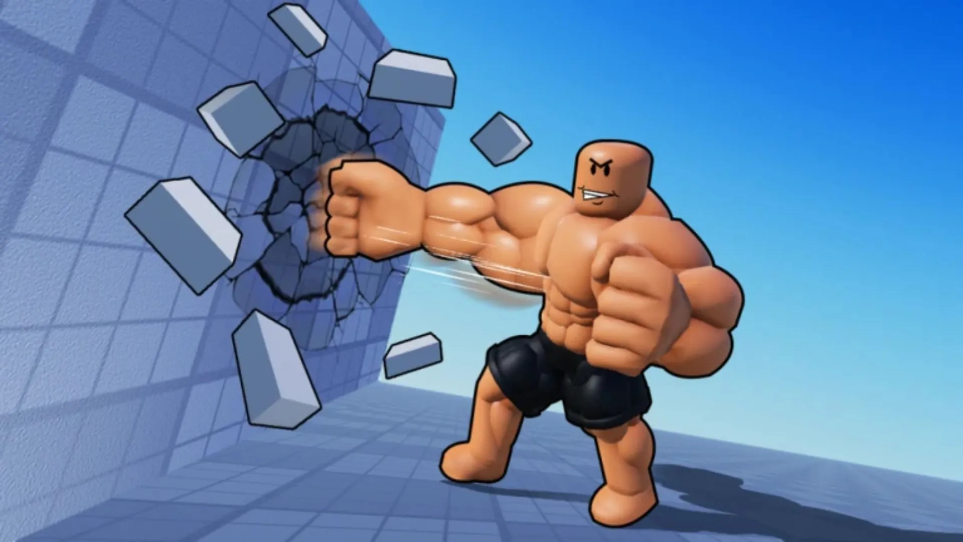 Nhân vật đang đấm tường trong Punch Wall, hiển thị giao diện và hiệu ứng nhận Coin Potion