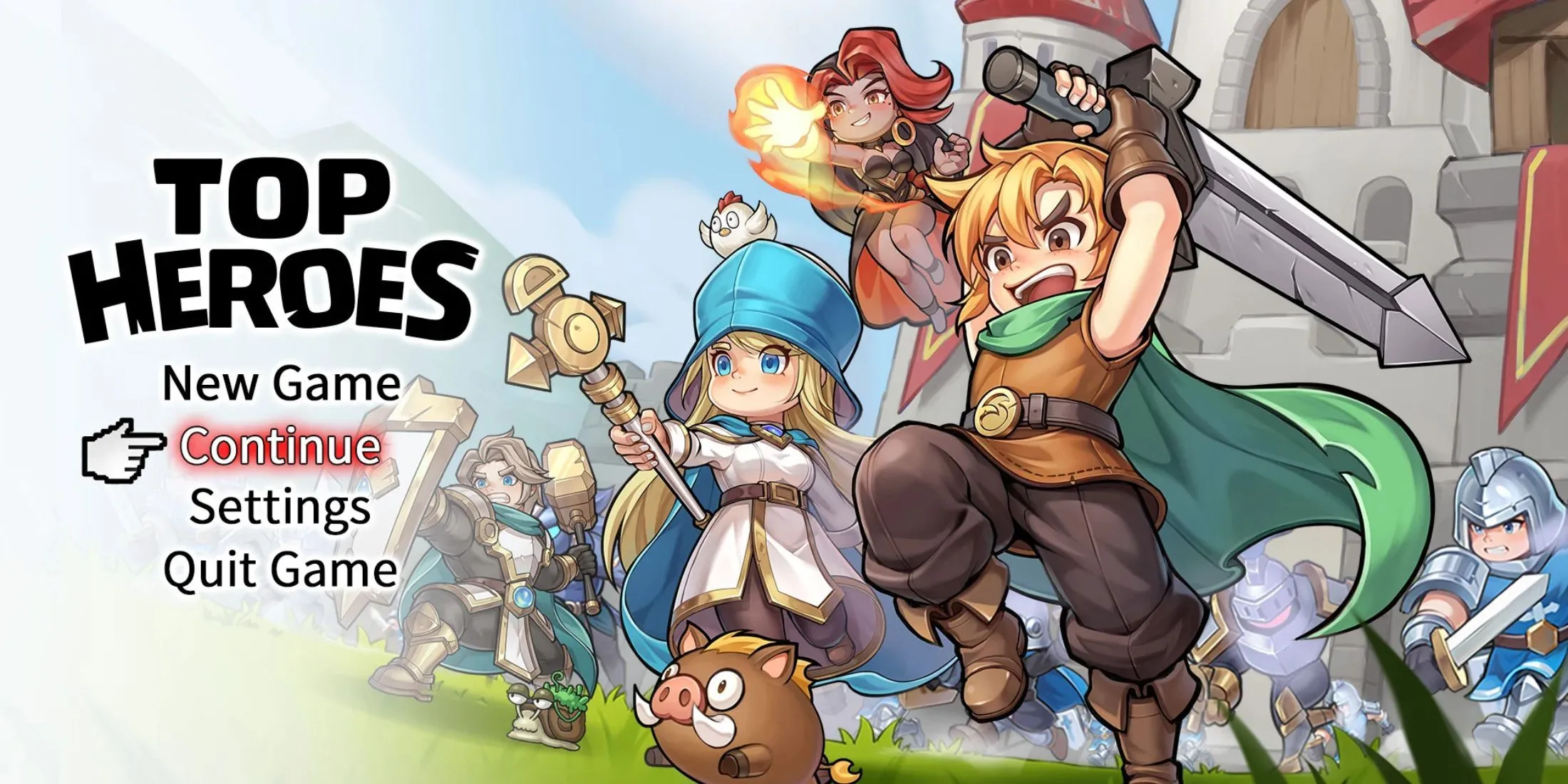 Nhóm anh hùng Top Heroes trong game, ảnh minh họa mã đổi thưởng