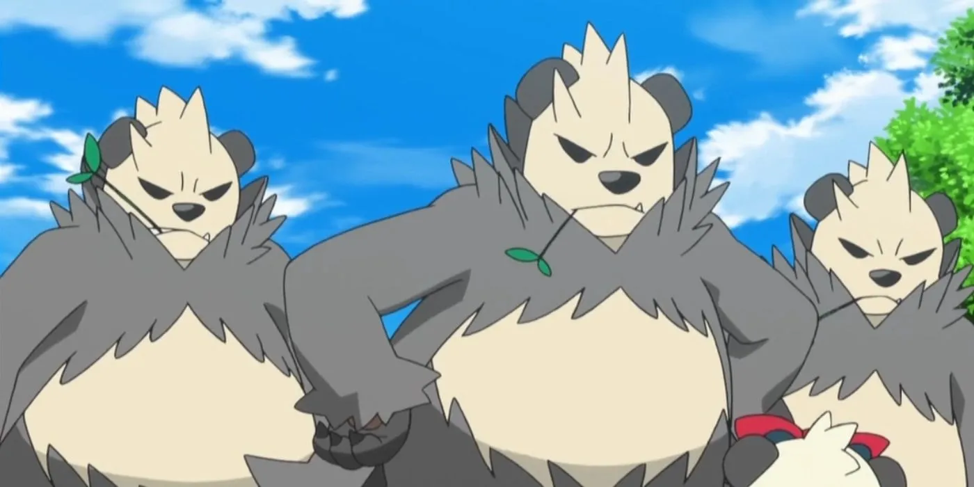 Pangoro trong tư thế tấn công, thể hiện loại Fighting/Dark tiêu biểu của Kalos