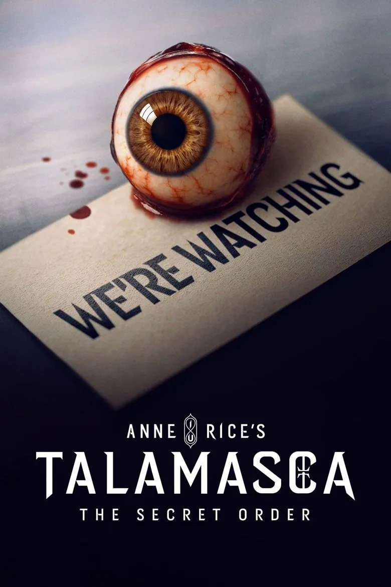 Poster Talamasca: The Secret Order (2025) với hình ảnh nhân vật Guy Anatole và biểu tượng tổ chức Talamasca