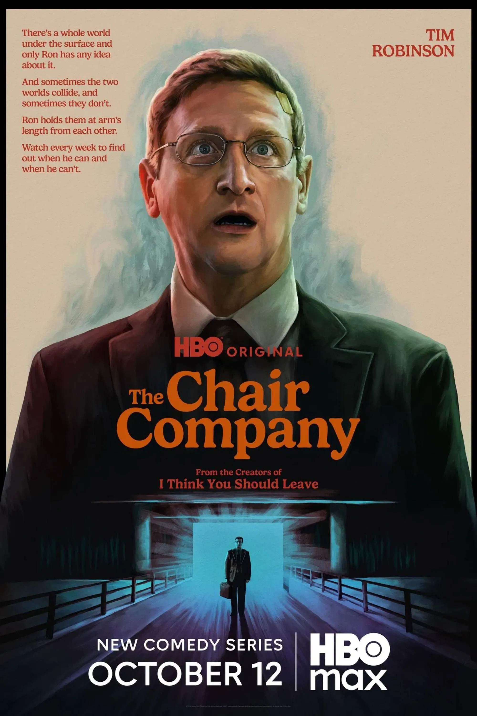 Poster The Chair Company — gợi liên tưởng đến Disco Elysium: điều tra, hài kịch rùng rợn