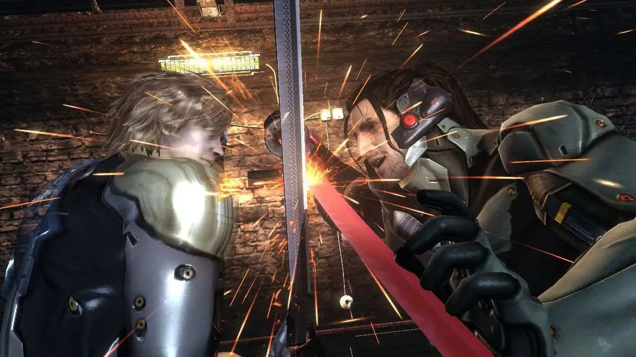 Raiden và Jetstream Sam đối đầu trong Metal Gear Rising, nghẹt thở trong từng nhịp parry và QTE.