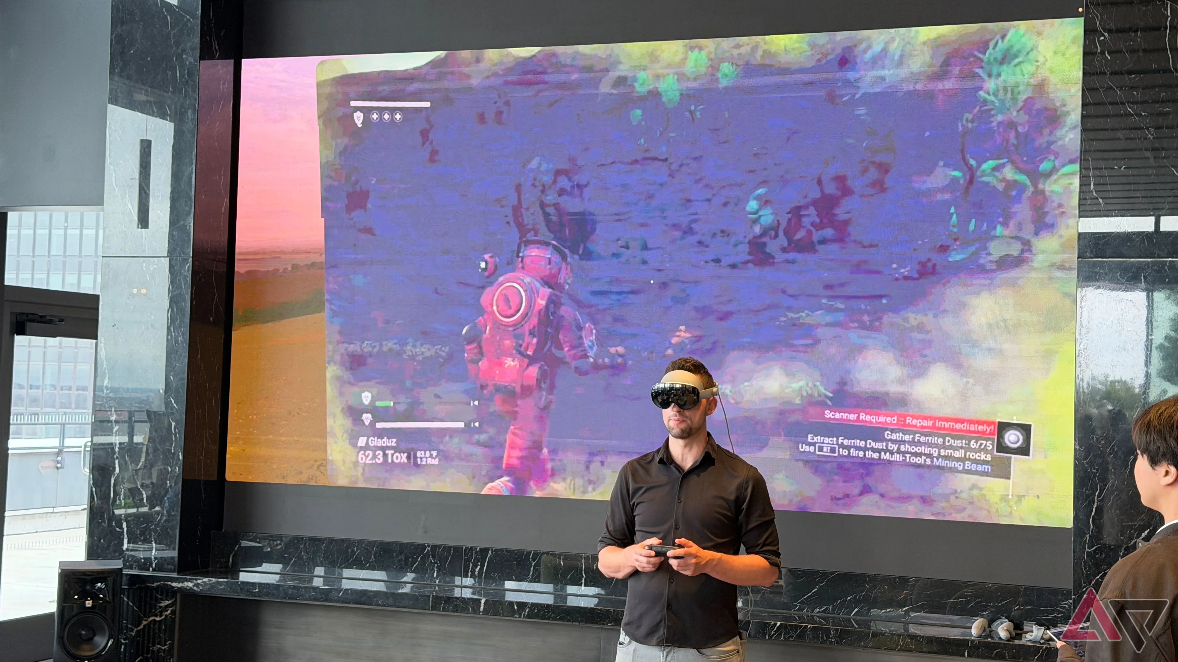 Samsung Galaxy XR hiển thị trò chơi No Man's Sky trên màn ảo lớn