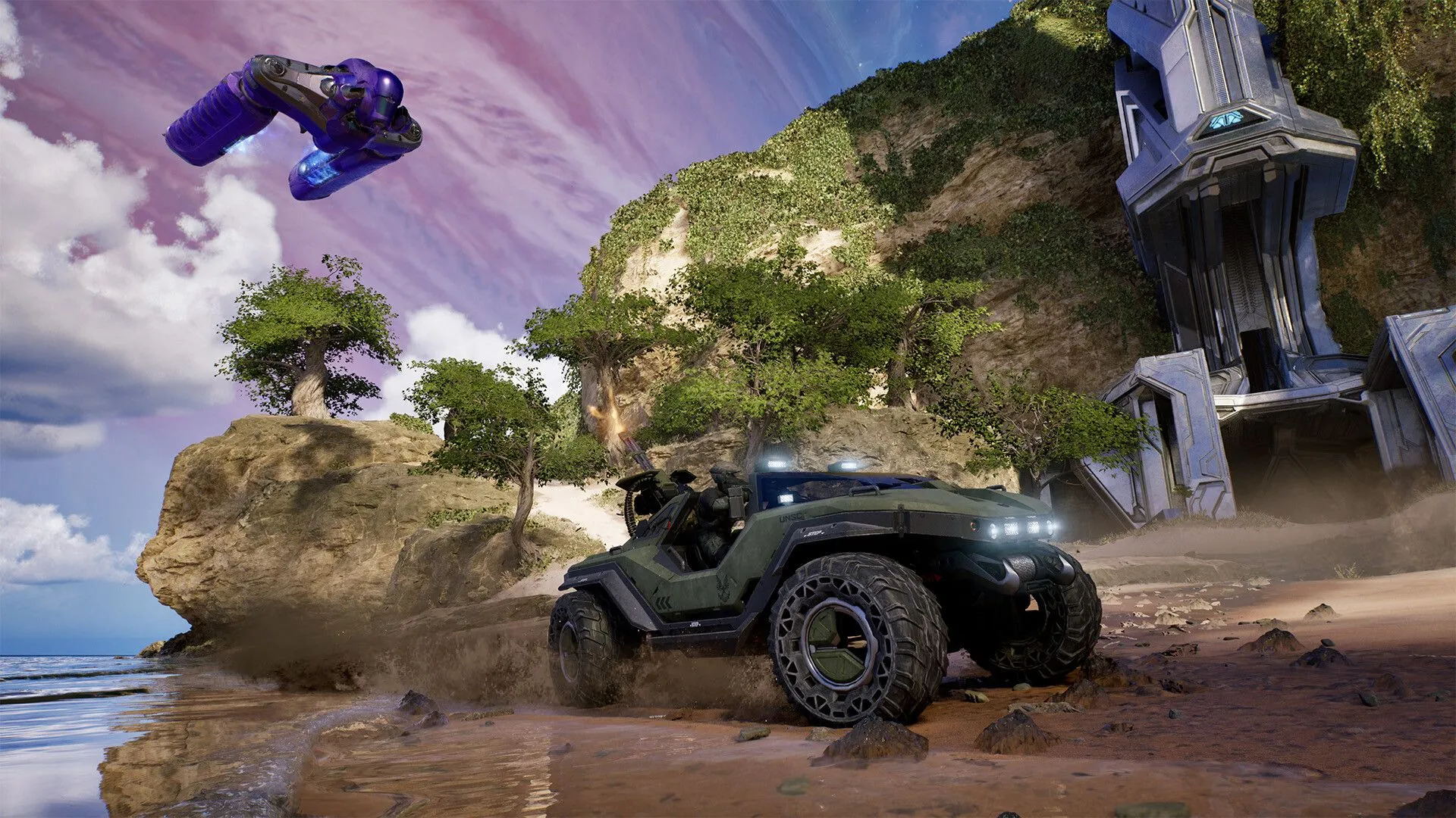 Silent Cartographer — cảnh gameplay Warthog trong Halo: Campaign Evolved tái hiện lại khoảnh khắc kinh điển