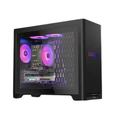 Thùng máy Lenovo Legion Tower 5 Gen 10 với nhãn Ryzen 9 và RTX 5070 Ti, cấu hình 32GB DDR5 và SSD 2TB