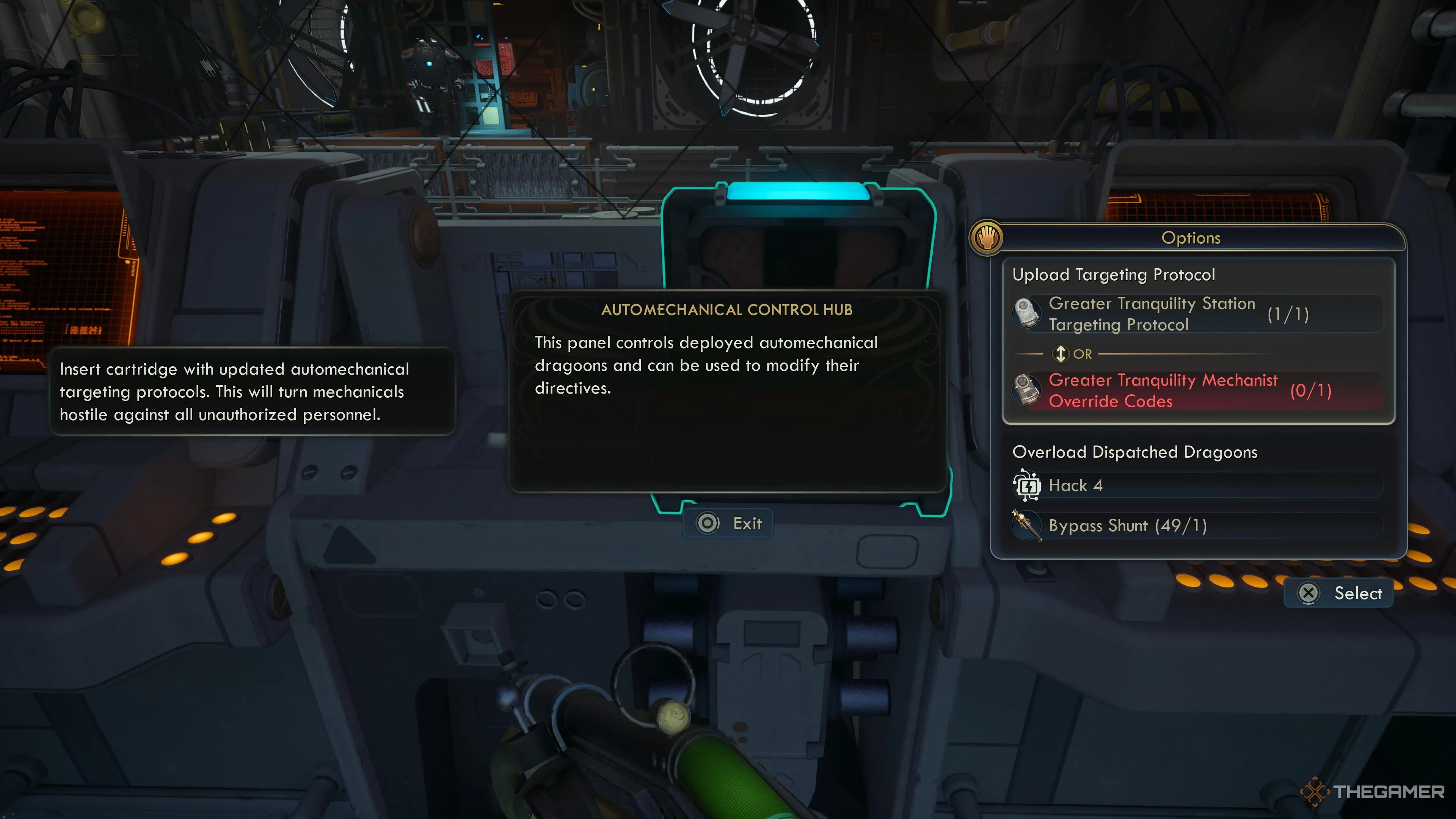 Tùy chọn hack robot và automech trong Greater Tranquility Station