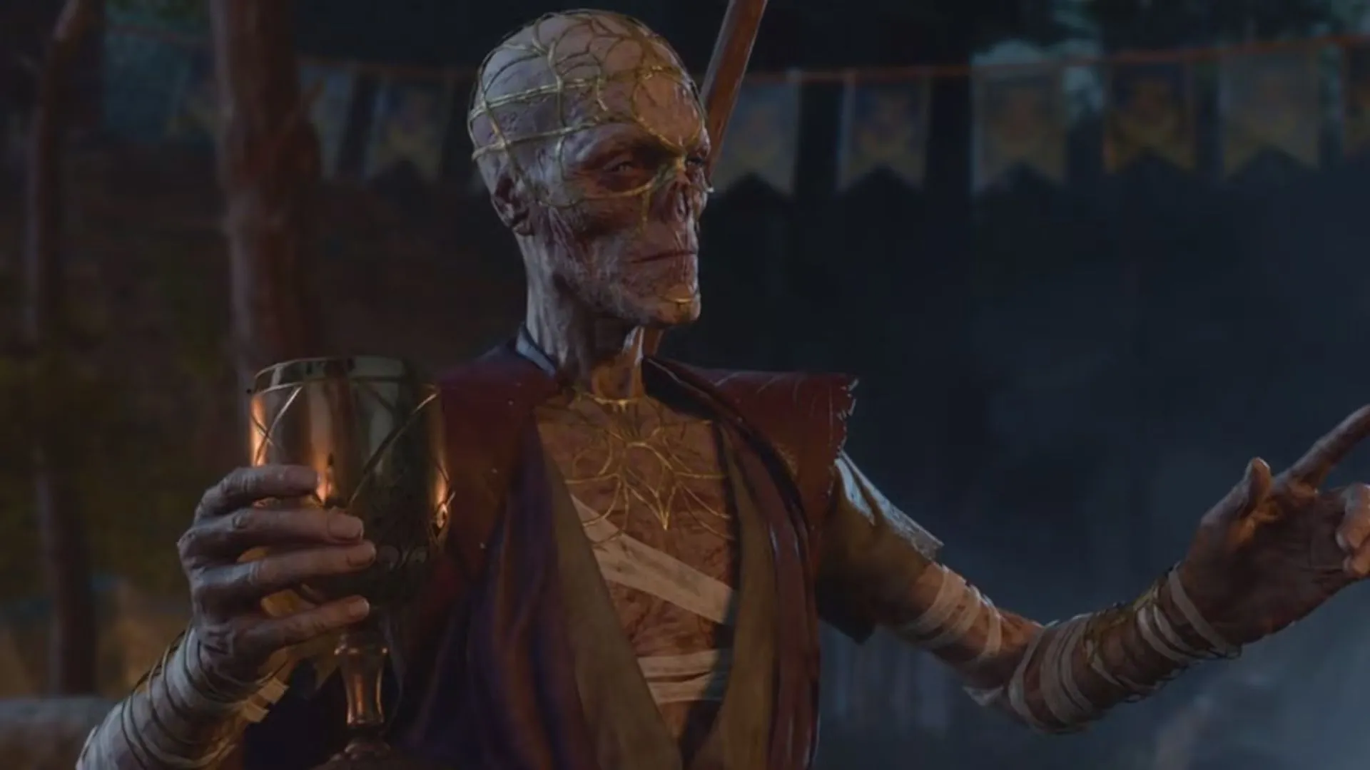 Withers cầm cốc trong bữa tiệc, người chủ kỳ lạ nhưng nghiêm túc